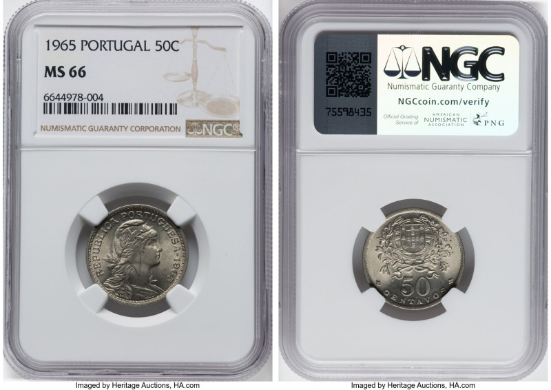 Republic 50 Centavos 1965 MS66 NGC, KM577. From the Sant'Anna Collection HID0980...