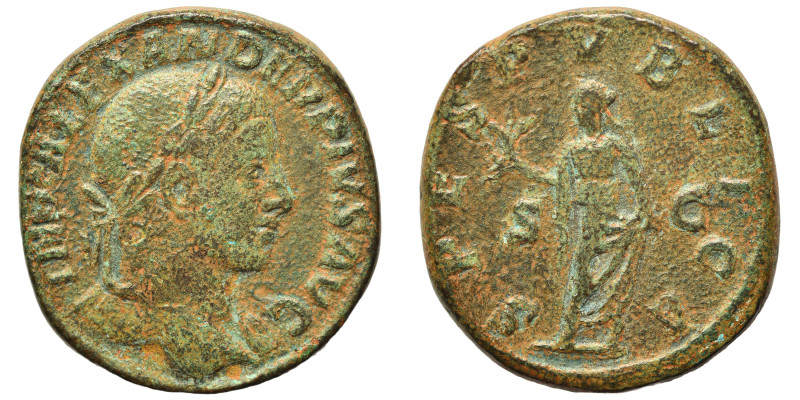 Severus Alexander, 222-235. Sestertius (bronze, 18.07 g, 29 mm), Rome. IMP ALEXA...