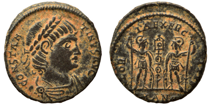 Constantine I, 307/310-337. Follis (bronze, 1.50 g, 15 mm ), Antioch. CONSTANTIN...