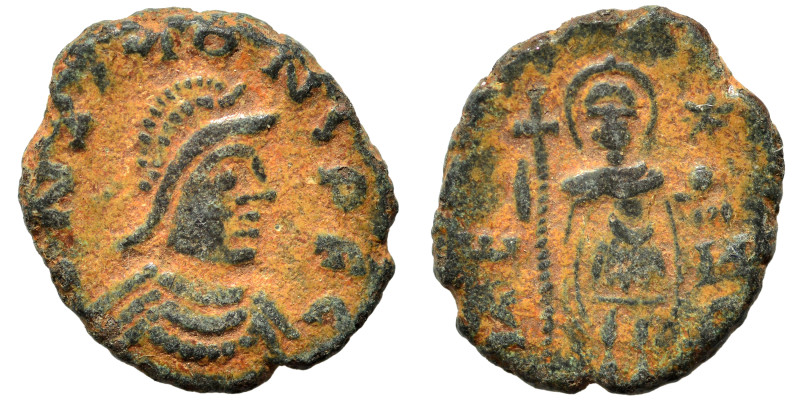 Zeno, second reign, 476-491. Nummus (bronze, 1.03 g, 12 mm), Cyzicus or Nicomedi...