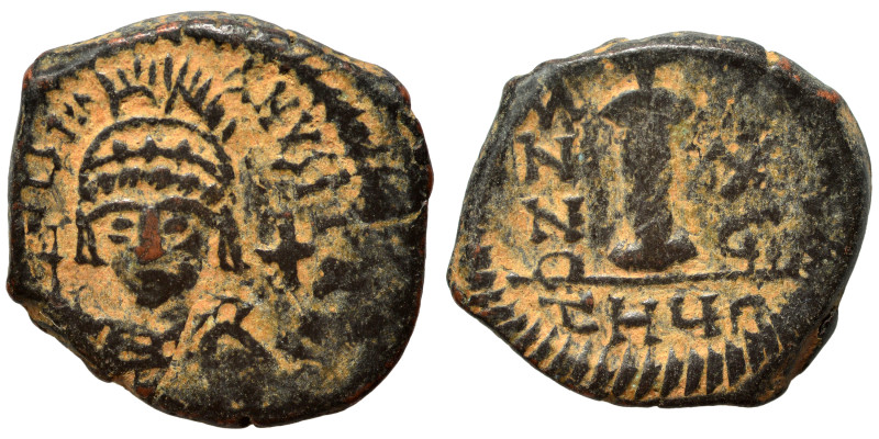 Justinian I, 527-565. Decanummium (bronze, 5.21 g, 21 mm), Theoupolis (Antioch)....