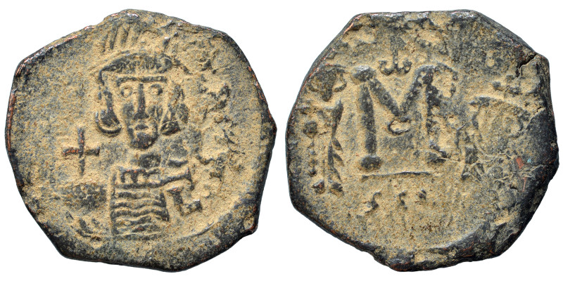 Constantine IV Pogonatus, with Heraclius and Tiberius, 668-685. Follis (bronze, ...