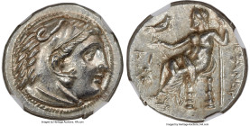 MACEDONIAN KINGDOM. Alexander III the Great (336-323 BC). AR drachm (17mm, 4.31 gm, 11h). NGC MS S 5/5 - 5/5. Early posthumous issue, Sardes, ca. 323-...
