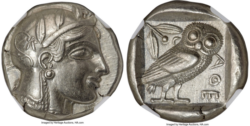 ATTICA. Athens. Ca. 465-455 BC. AR tetradrachm (23mm, 17.10 gm, 10h). NGC AU S 5...