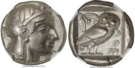 ATTICA. Athens. Ca. 465-455 BC. AR tetradrachm (23mm, 17.10 gm, 10h). NGC AU S 5/5 - 5/5. Head of Athena right, wearing crested Attic helmet ornamente...