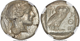 ATTICA. Athens. Ca. 440-404 BC. AR tetradrachm (24mm, 17.19 gm, 1h). NGC MS S 5/5 - 5/5. Mid-mass coinage issue. Head of Athena right, wearing earring...