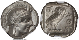ATTICA. Athens. Ca. 440-404 BC. AR tetradrachm (25mm, 17.18 gm, 1h). NGC AU 5/5 - 4/5, Full Crest. Mid-mass coinage issue. Head of Athena right, weari...