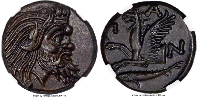 CIMMERIAN BOSPORUS. Panticapaeum. 4th century BC. AE (20mm, 6.53 gm, 11h). NGC C...