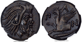 CIMMERIAN BOSPORUS. Panticapaeum. Ca. 4th century BC. AE (21mm, 8.13 gm, 11h). NGC Choice XF 5/5 - 5/5, Fine Style. Head of bearded Pan right / Π-A-N,...