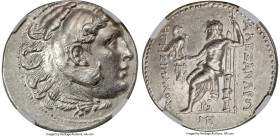 IONIA. Colophon. Ca. 215-180 BC. AR tetradrachm (31mm, 16.95 gm, 1h). NGC AU 5/5 - 4/5, Fine Style. Late posthumous issue in the name and types of Ale...