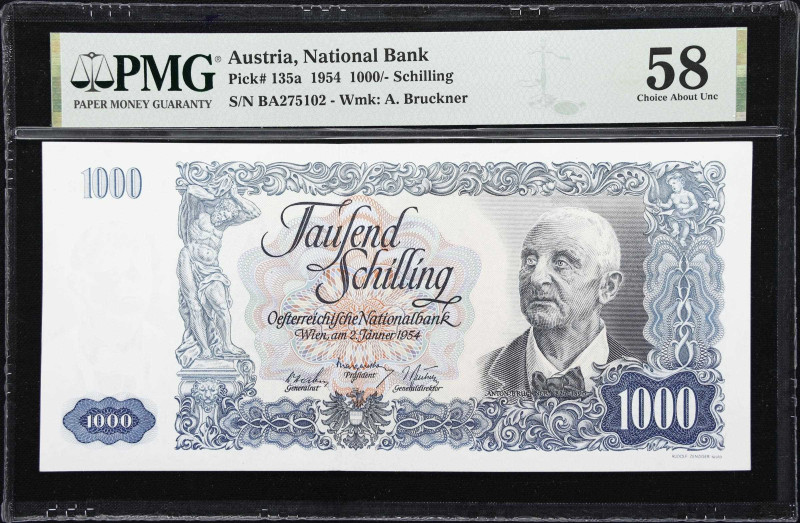 AUSTRIA. Oesterreichische Nationalbank. 1000 Schilling, 1954. P-135a. PMG Choice...