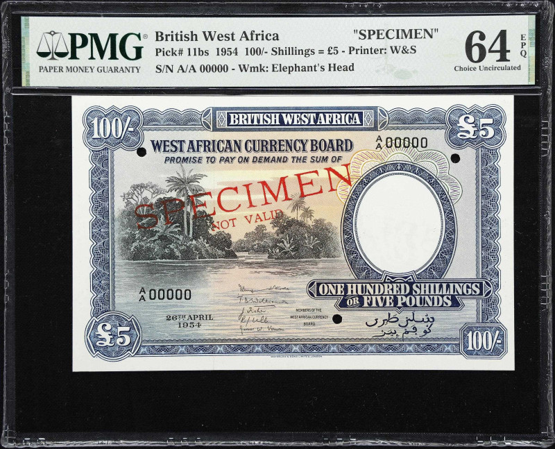 BRITISH WEST AFRICA. West African Currency Board. 100 Shillings = 5 Pounds, 1954...