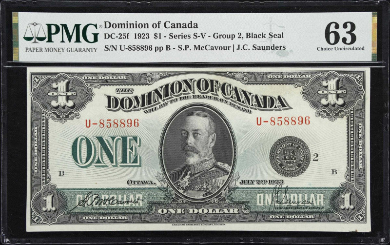 CANADA. Dominion of Canada. 1 Dollar, 1923. DC-25f. PMG Choice Uncirculated 63....