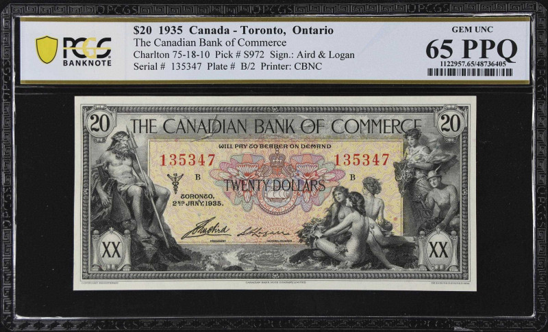 CANADA. Canadian Bank of Commerce. 20 Dollars, 1935. CH #75-18-10. PCGS Banknote...