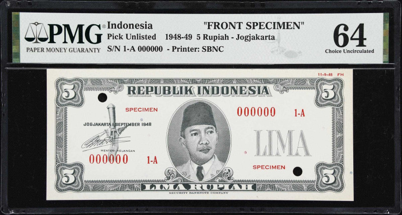 INDONESIA. Lot of (2). Republik Indonesia. 5 Rupiah, ND (1948-49). P-Unlisted. F...