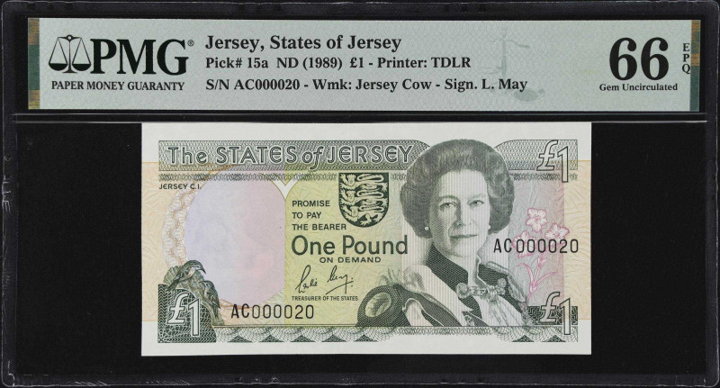 JERSEY. Lot of (5). Treasury of the States of Jersey. 1 to 50 Pounds, ND (1989)....