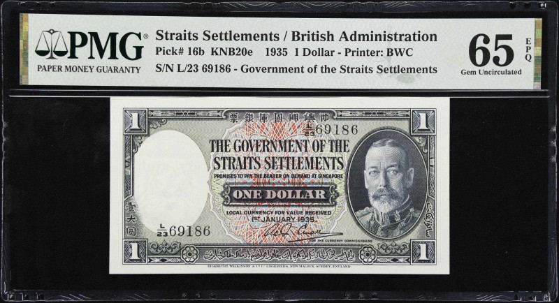 STRAITS SETTLEMENTS. Government of the Straits Settlements. 1 Dollar, 1935. P-16...