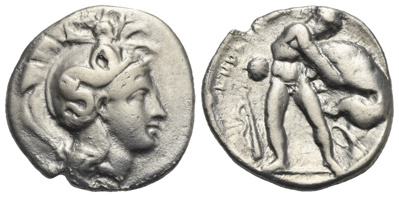 LUCANIA, Herakleia. Circa 390-340 BC. Nomos (Silver, 22.03 mm, 7.51 g). Head of ...