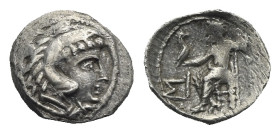 KINGS OF MACEDON. Alexander III 'the Great', 336-323 BC. Hemiobol (Silver, 9.24 mm, 0.34 g). Sidon, struck under Menon or Menes, circa 332-323 BC. Hea...