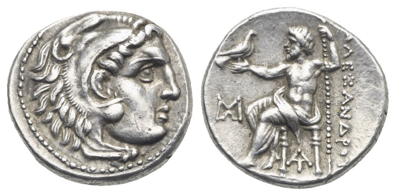 KINGS OF MACEDON. Alexander III the Great, 336-323 BC. Drachm (Silver, 16.44 mm,...