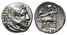 KINGS OF MACEDON. Alexander III the Great, 336-323 BC. Drachm (Silver, 17.35 mm, 4.20 g). Abydos, circa 310-301 BC. Head of Herakles right wearing lio...