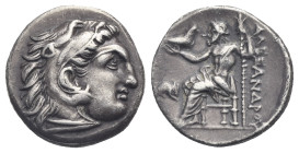 KINGS OF MACEDON. Drachm (Silver, 17.22 mm, 4.22 g) struck under Antigonos I Monophthalmos, in the name and types of Alexander III the Great (336-323 ...