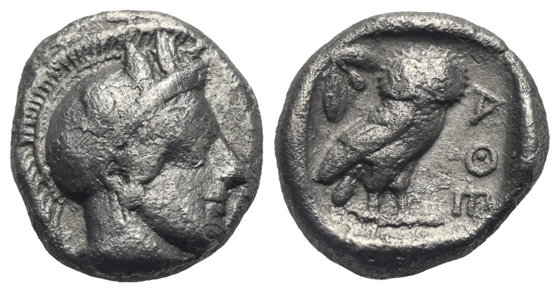 ATTICA. Athens. Circa 454-404 BC. Drachm (Silver, 19.00 mm, 4.14 g). Head of Ath...