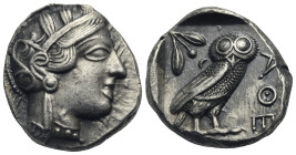 ATTICA. Athens. Circa 454-404 BC. Tetradrachm (Silver, 24.82 mm, 17.14 g). Head of Athena right, wearing crested Attic helmet decorated with palmette ...