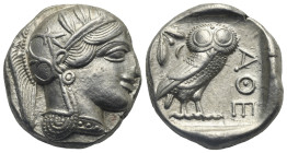 ATTICA. Athens. Circa 454-404 BC. Tetradrachm (Silver, 22.84 mm, 17.18 g). Head of Athena right, wearing crested Attic helmet decorated with palmette ...