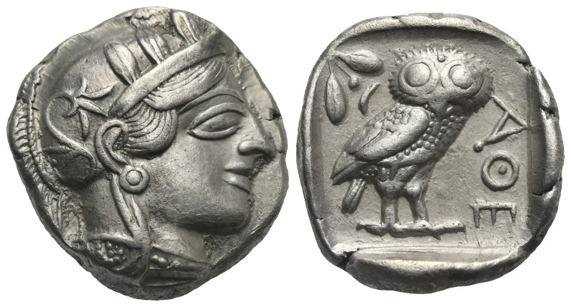 ATTICA. Athens. Circa 454-404 BC. Tetradrachm (Silver, 24.12 mm, 16.98 g). Head ...
