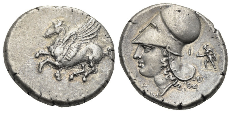 CORINTHIA. Corinth. Circa 345-307 BC. Stater (Silver, 21.00 mm, 8.51 g). Pegasos...
