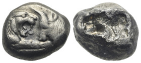 LYDIA. Kroisos and Persian Rulers, circa 561-546 BC. Stater or Double Siglos (Silver, 17.60 mm, 10.52 g). Sardes, circa 561-546 BC. Foreparts of lion ...