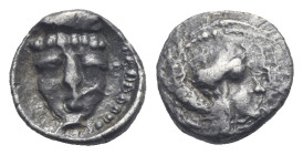 DYNASTS OF LYCIA. Uncertain dynast. Circa 4th century BC. Hemiobol (Silver, 6.83 mm, 0.30 g). Head right, wearing kausia. Rev. Diademed head facing. M...