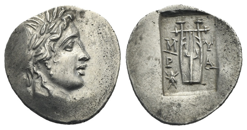 LYCIAN LEAGUE. Myra. Circa 40-35 BC. Hemidrachm (Silver, 24.63 mm, 1.78 g). Laur...