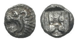 PISIDIA. Selge(?). Circa 400-350 BC. Hemiobol (Silver, 5.94 mm, 0.32 g). Head of roaring lion left. Rev. Astragalos in shallow incuse. Asia Minor Coin...