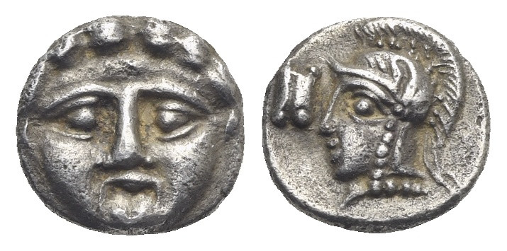 PISIDIA. Selge. Circa 350-290 BC. Obol (Silver, 9.02 mm, 0.92 g). Gorgoneion fac...