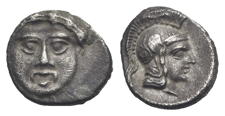 PISIDIA. Selge. Circa 350-300 BC. Obol (Silver, 9.64 mm, 0.99 g). Gorgoneion Fac...
