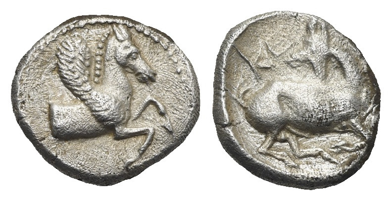 CILICIA. Kelenderis. Circa 425-400 BC. Obol (Silver, 9.86 mm, 0.76 g). Forepart ...