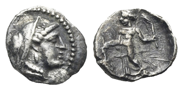 CILICIA. Mallos. Circa 385-375 BC. Obol (Silver, 9.77 mm, 0.60 g). Veiled head o...