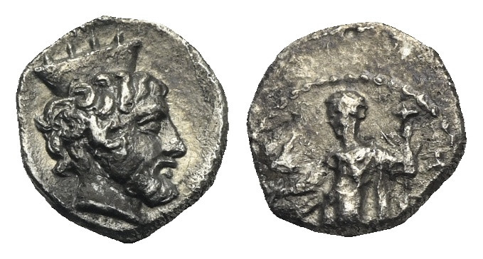 CILICIA. Tarsos. Tiribazos, Satrap of Lydia, 388-380 BC. Obol (Silver, 9.02 mm, ...