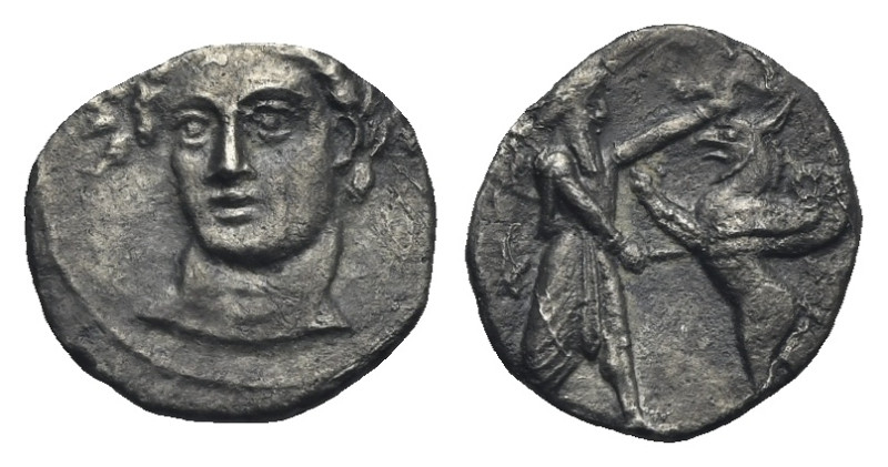 CILICIA. Uncertain mint. Circa 400-350 BC. Obol (Silver, 10.38 mm, 0.57 g). Fema...