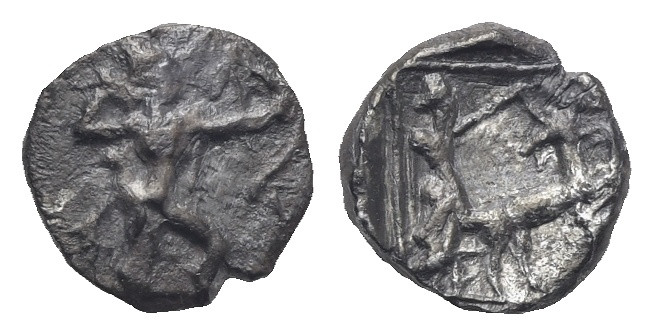 CILICIA. Uncertain mint. Circa 4th century BC. Obol (Silver, 8.32 mm, 0.57 g). H...
