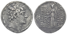 SELEUKID KINGS. Seleukos VI Epiphanes Nikator, circa 96-94 BC. Tetradrachm (Silver, 27.4 mm, 16.07 g). Seleukeia ad Kalykadnum, 96-94 BC. Diademed hea...