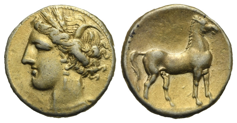 ZEUGITANIA. Carthage. Circa 290-270 BC. Stater (Electrum, 18.68 mm, 7.39 g). Hea...