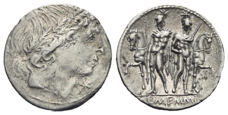 L. Memmius, 109-108 BC. Denarius (Silver, 20.04 mm, 3.80 g). Rome. Youthful male...