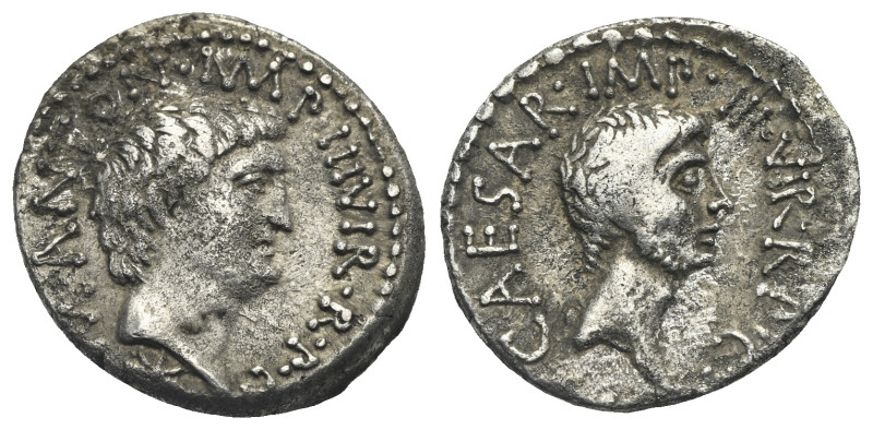 Mark Antony and Octavian. Late 40-early 39 BC. Denarius (Silver 19.00 mm, 3.55 g...