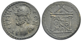 PISIDIA. Termessus Major. Pseudo-autonomous, circa 3rd century. (Bronze, 23.33 mm, 9.00 g). TЄPMHCCЄΩN Helmeted and cuirassed bust of Solymos, left. R...