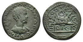 CAPPADOCIA. Caesarea. Severus Alexander as Caesar, 222. Bronze (25.89 mm, 12.34 g) dated year 5 of the reign of Elagabalus, 221-222. K M AYPHΛΙΟC AΛЄΖ...