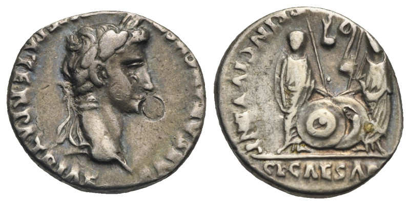 Augustus, 27 BC-14 AD. Denarius (Silver, 18.26 mm, 3.87 g). Lugdunum, circa 2 BC...