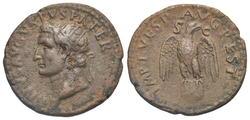 Divus Augustus, died 14. As (Bronze, 28.7 mm, 11.02 g). Rome, struck under Titus...